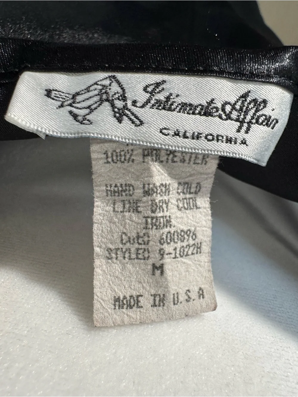Vintage Lingerie Black Slip Dress Womens Sz M  Lace Trim‎ - Picture 6 of 7